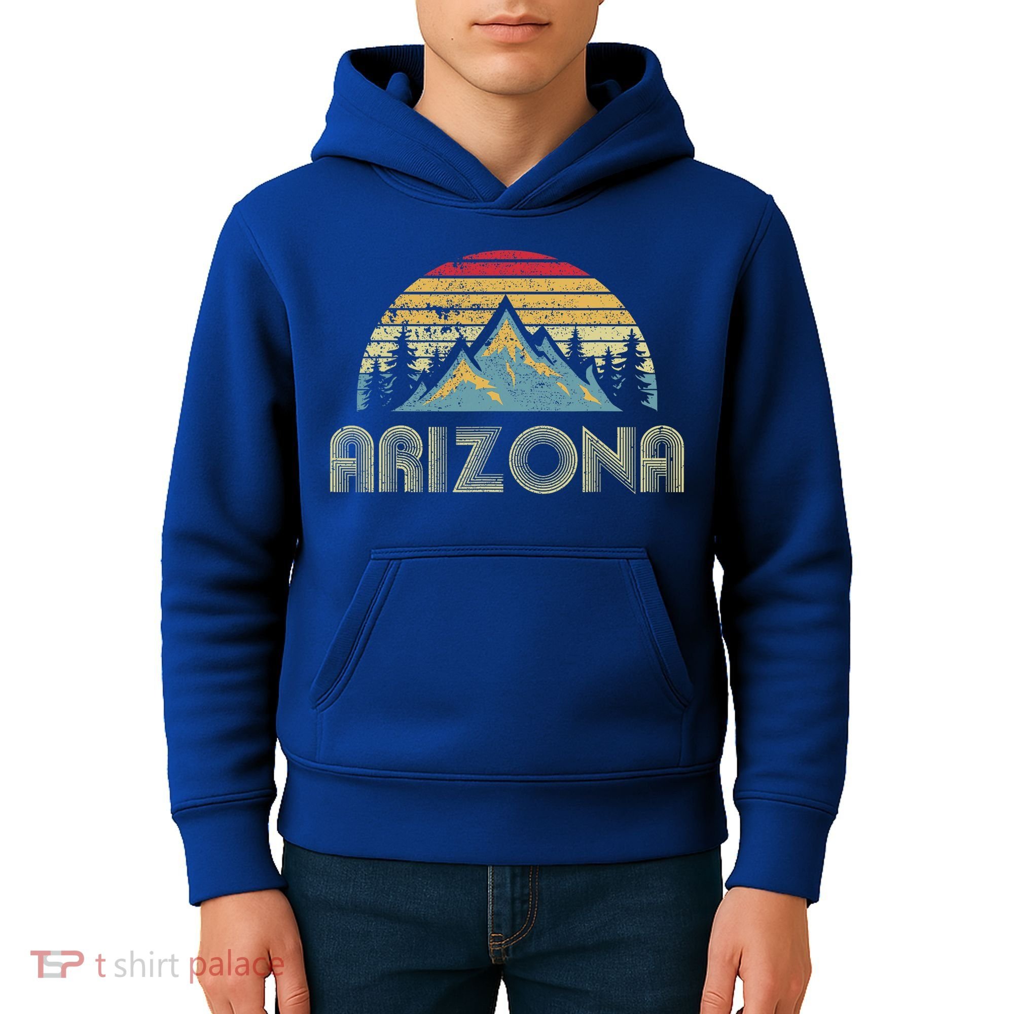 Arizona Retro Mountains Nature Hiking Kids Hoodie