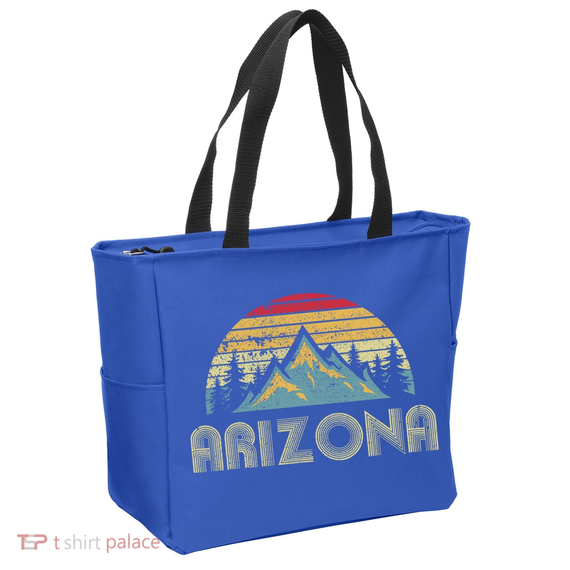 Arizona Retro Mountains Nature Hiking Tote Bag