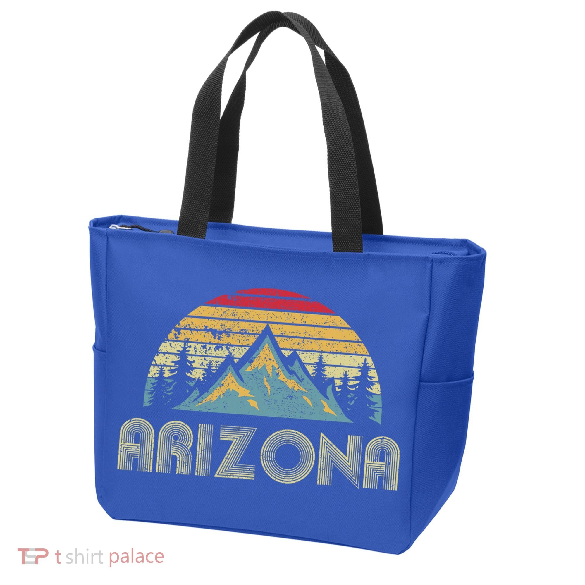 Arizona Retro Mountains Nature Hiking Tote Bag