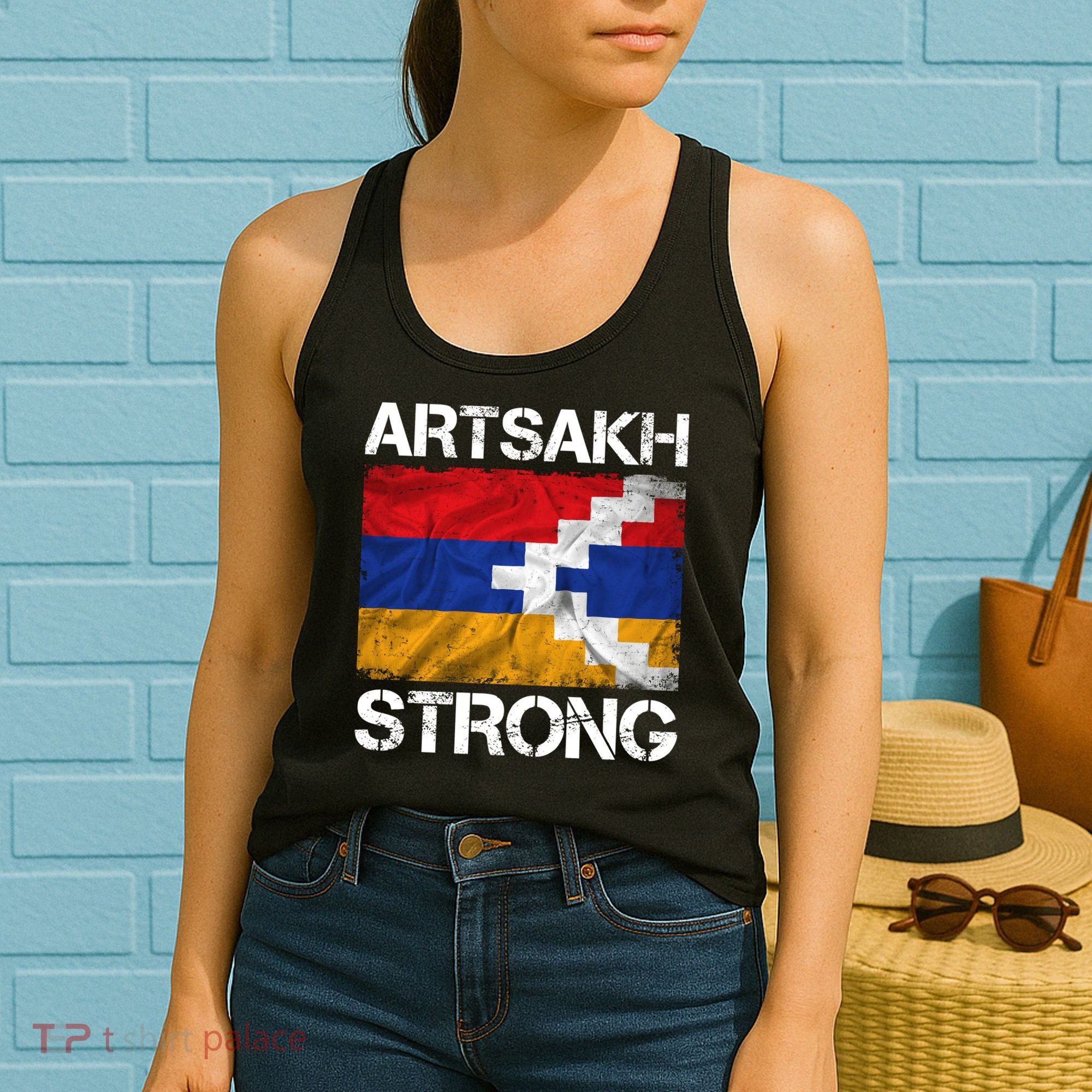 Armenia Flag Artsakh Strong Protest Women's Tank Top