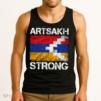 Armenia Flag Artsakh Strong Protest Tank Top thumb 3