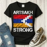 Armenia Flag Artsakh Strong Protest Women's T-Shirt thumb 3