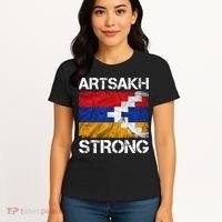 Armenia Flag Artsakh Strong Protest Women's T-Shirt thumb 4