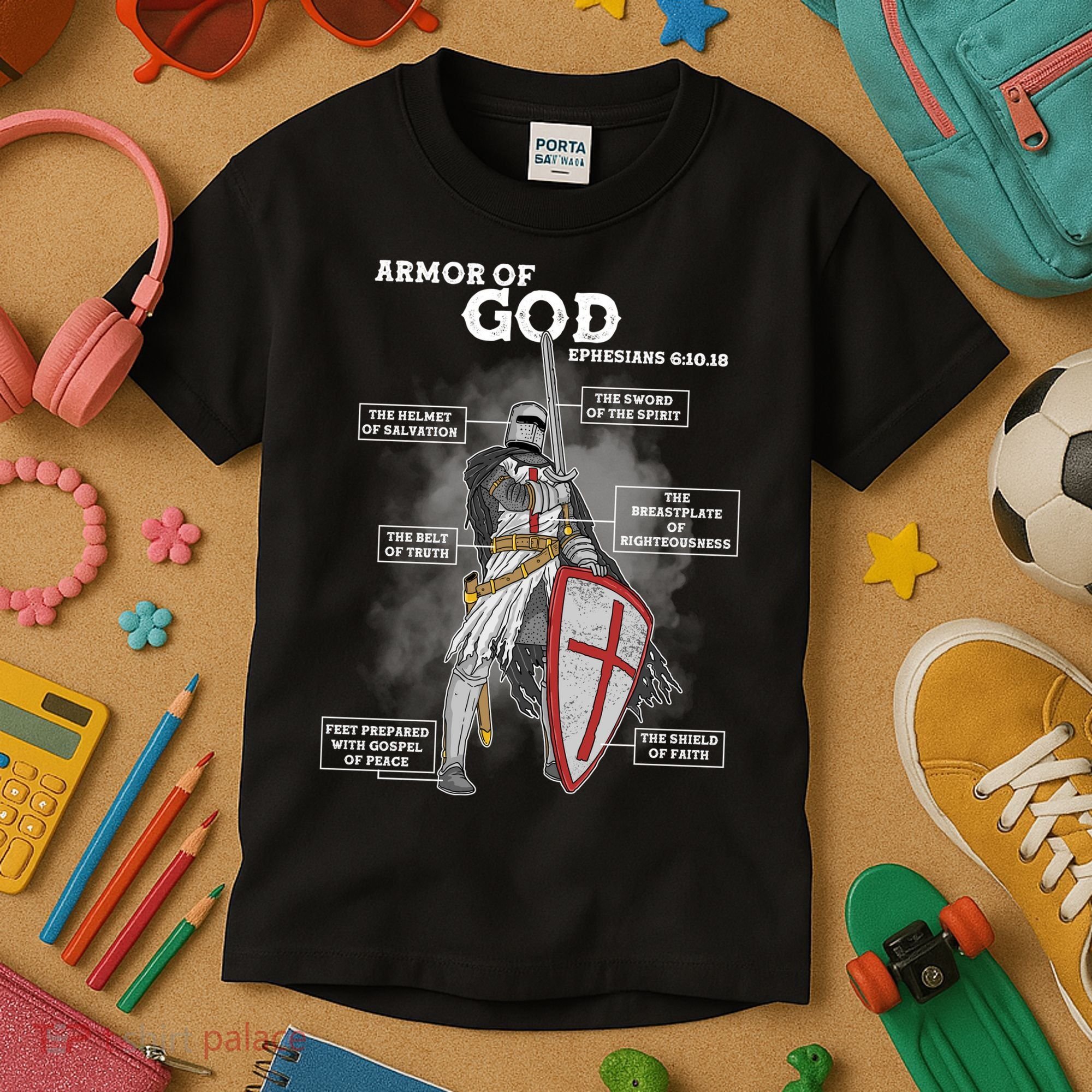 Armor Of God Ephesian 6:10-18 Kids T-Shirt