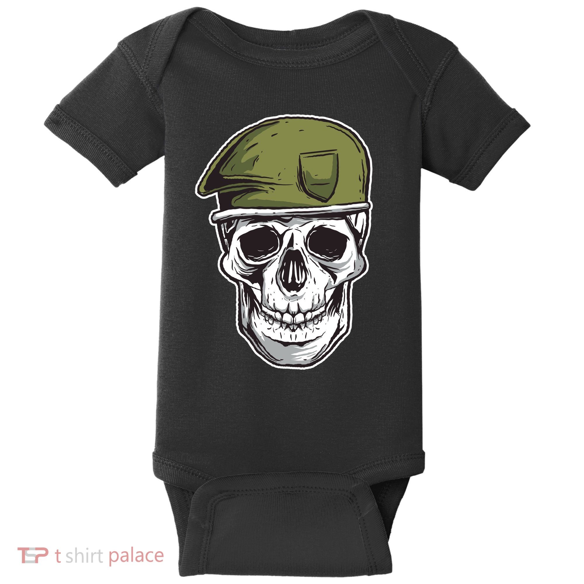 Army Military Skull Baby Bodysuit