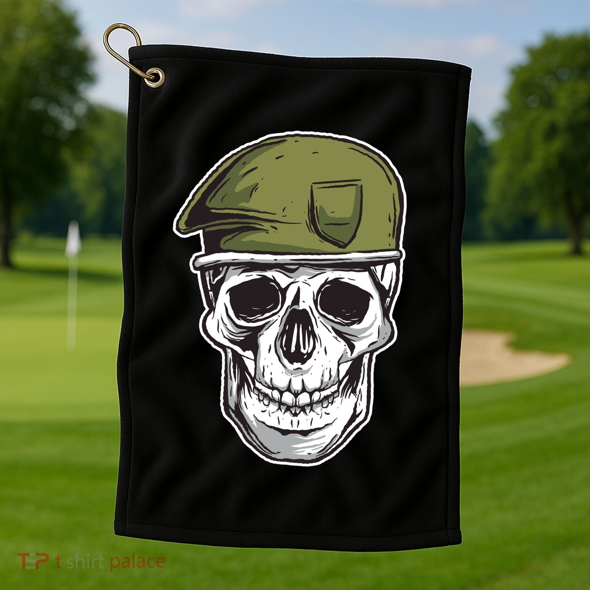 Army Military Skull Golf Towel