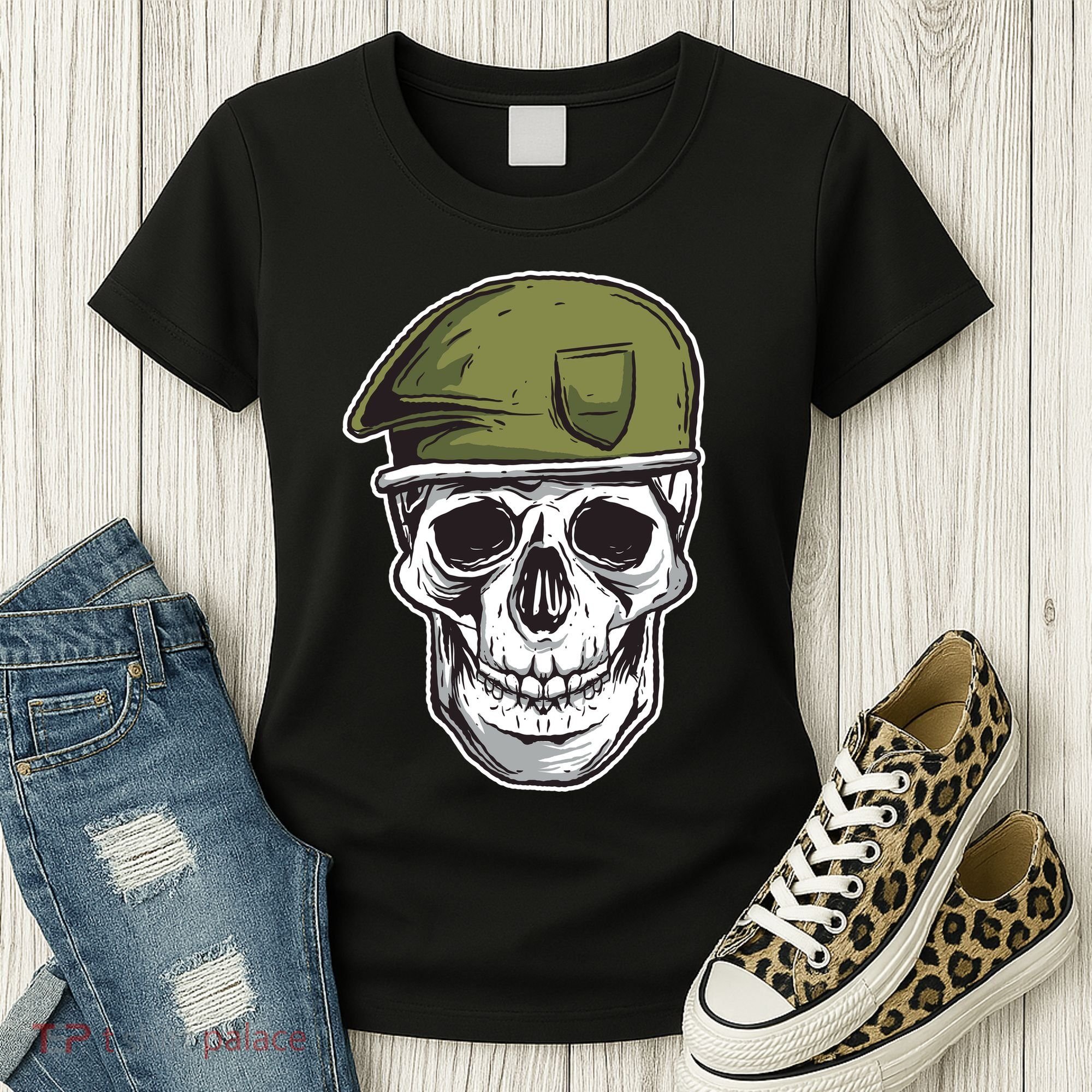 Army Military Skull Women's T-Shirt