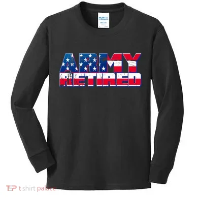 Army Retired Kids Long Sleeve Shirt