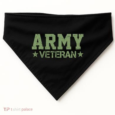 Army Veteran Distress Logo USA-Made Doggie Bandana