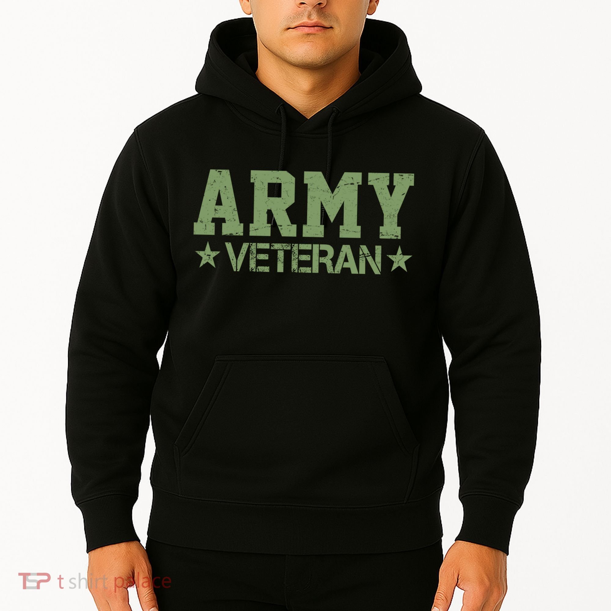 Army Veteran Distress Logo Hoodie