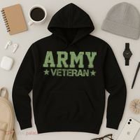 Army Veteran Distress Logo Hoodie thumb 3
