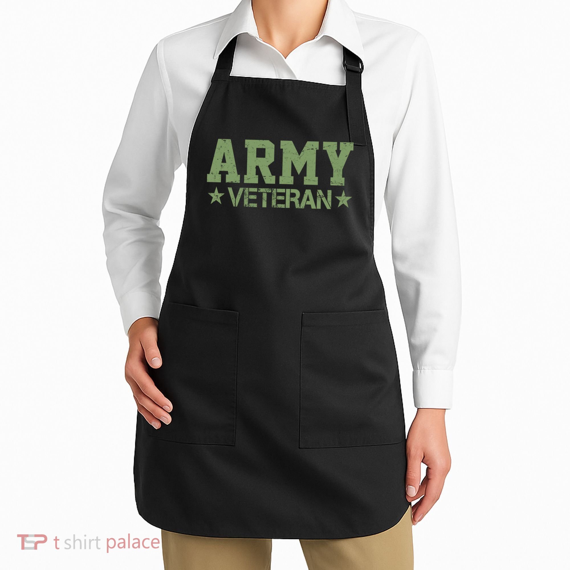 Army Veteran Distress Logo Apron