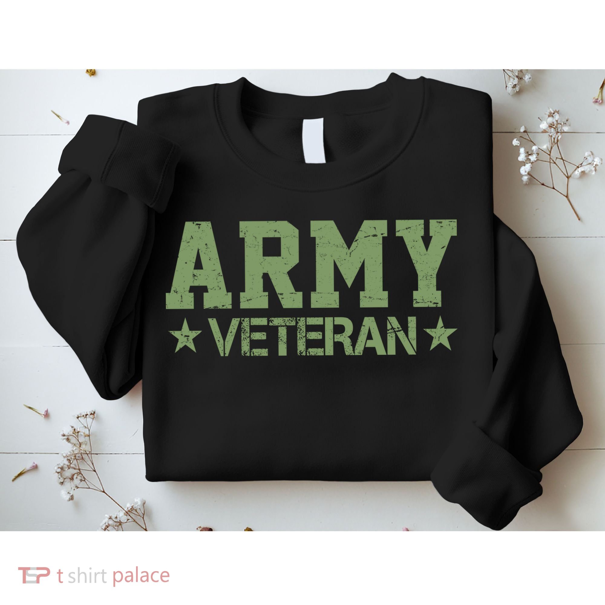Army Veteran Distress Logo Sweatshirt