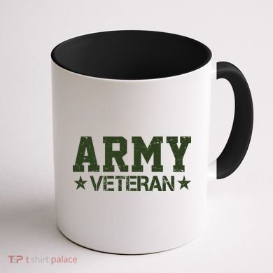 Army Veteran Distress Logo Coffee Mug back