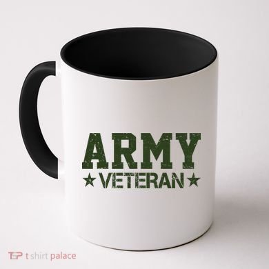 Army Veteran Distress Logo Coffee Mug