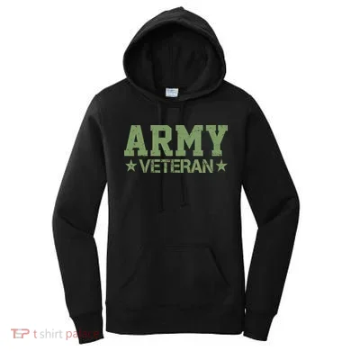 Army Veteran Distress Logo Women's Hoodie