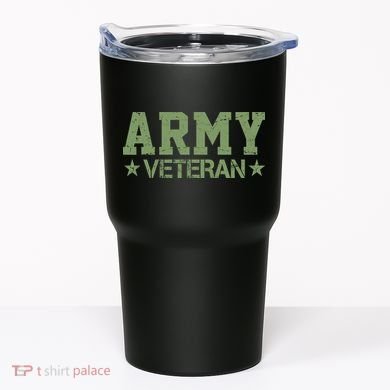 Army Veteran Distress Logo Tumbler
