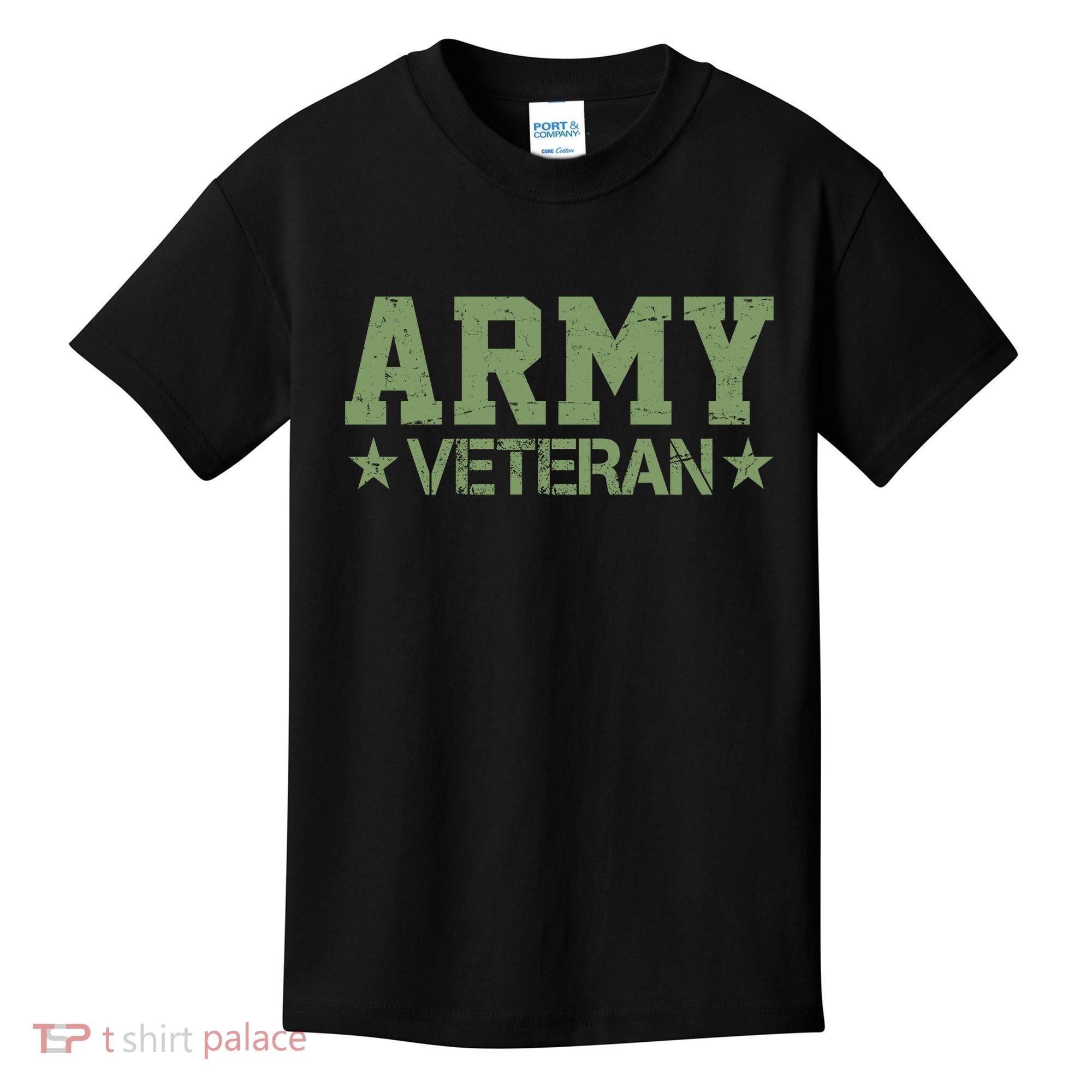 Army Veteran Distress Logo Kids T-Shirt