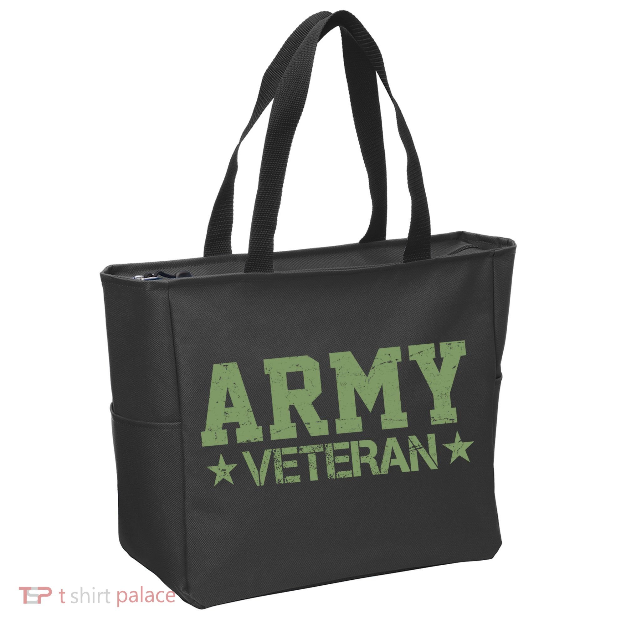 Army Veteran Distress Logo Tote Bag