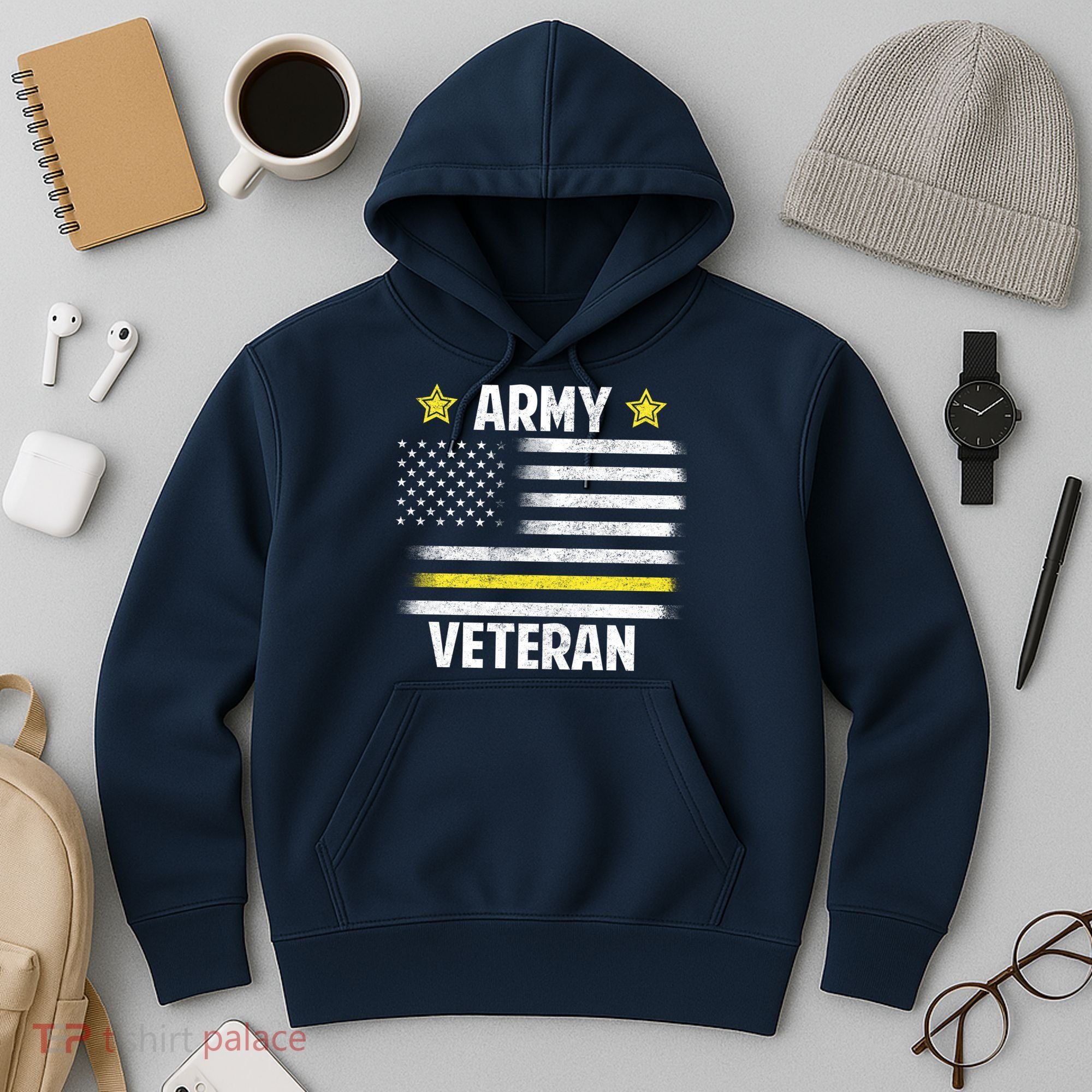 Army Veteran Flag Hoodie