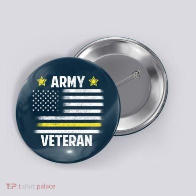Army Veteran Flag Button
