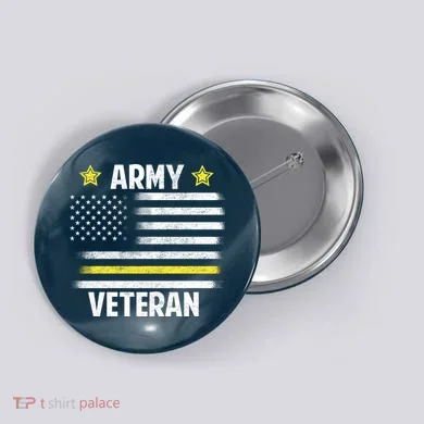 Army Veteran Flag Button