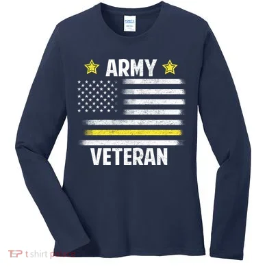 Army Veteran Flag Women's Long Sleeve Shirt