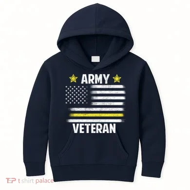 Army Veteran Flag Kids Hoodie