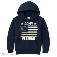 Army Veteran Flag Kids Hoodie thumb 0
