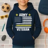 Army Veteran Flag Kids Hoodie thumb 2