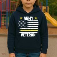 Army Veteran Flag Kids Hoodie thumb 3