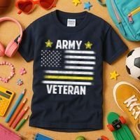 Army Veteran Flag Kids T-Shirt thumb 3