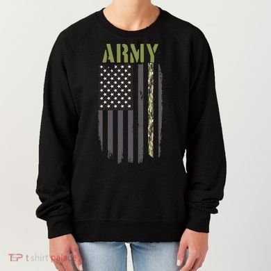 Army Veteran Thin Camo Line Flag Women's Sweatshirt