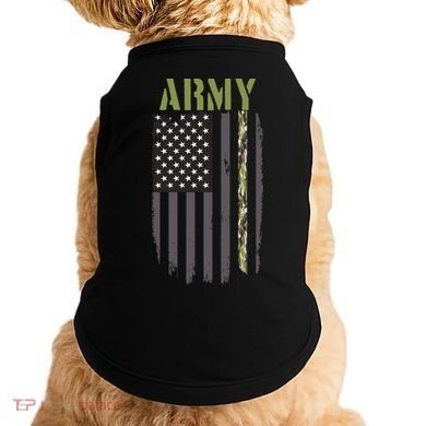 Army Veteran Thin Camo Line Flag Doggie Tank
