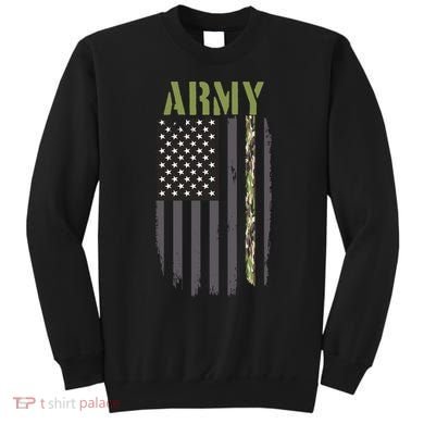 Army Veteran Thin Camo Line Flag Sweatshirt