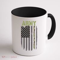 Army Veteran Thin Camo Line Flag Coffee Mug thumb 1