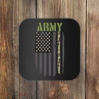 Army Veteran Thin Camo Line Flag Coaster thumb 0