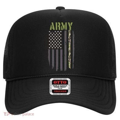 Army Veteran Thin Camo Line Flag Hat