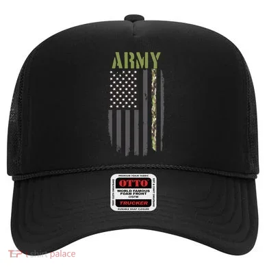 Army Veteran Thin Camo Line Flag Hat