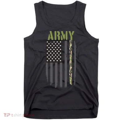 Army Veteran Thin Camo Line Flag Tank Top