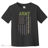 Army Veteran Thin Camo Line Flag Toddler T-Shirt thumb 0