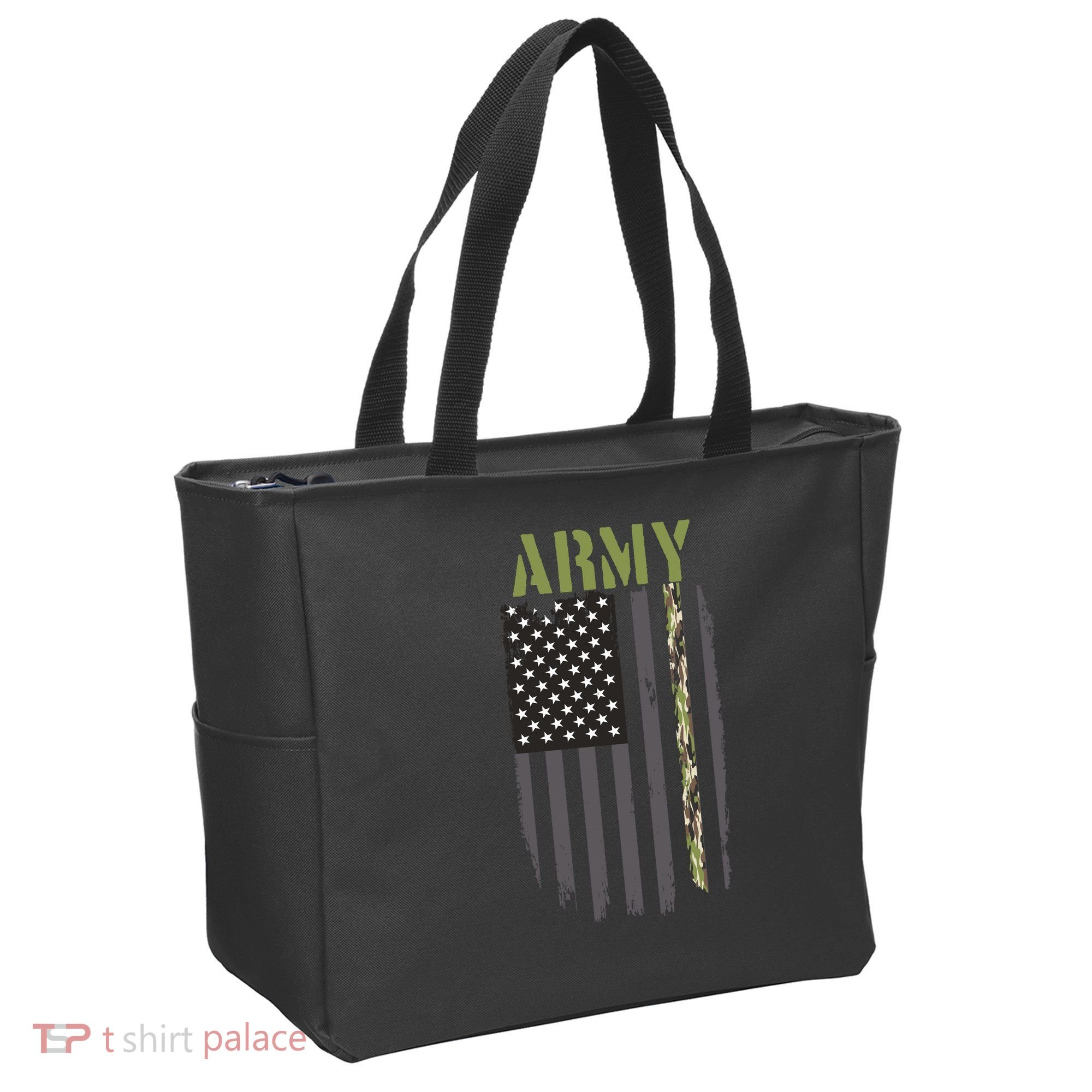 Army Veteran Thin Camo Line Flag Tote Bag