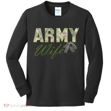 Army Wife Kids Long Sleeve Shirt