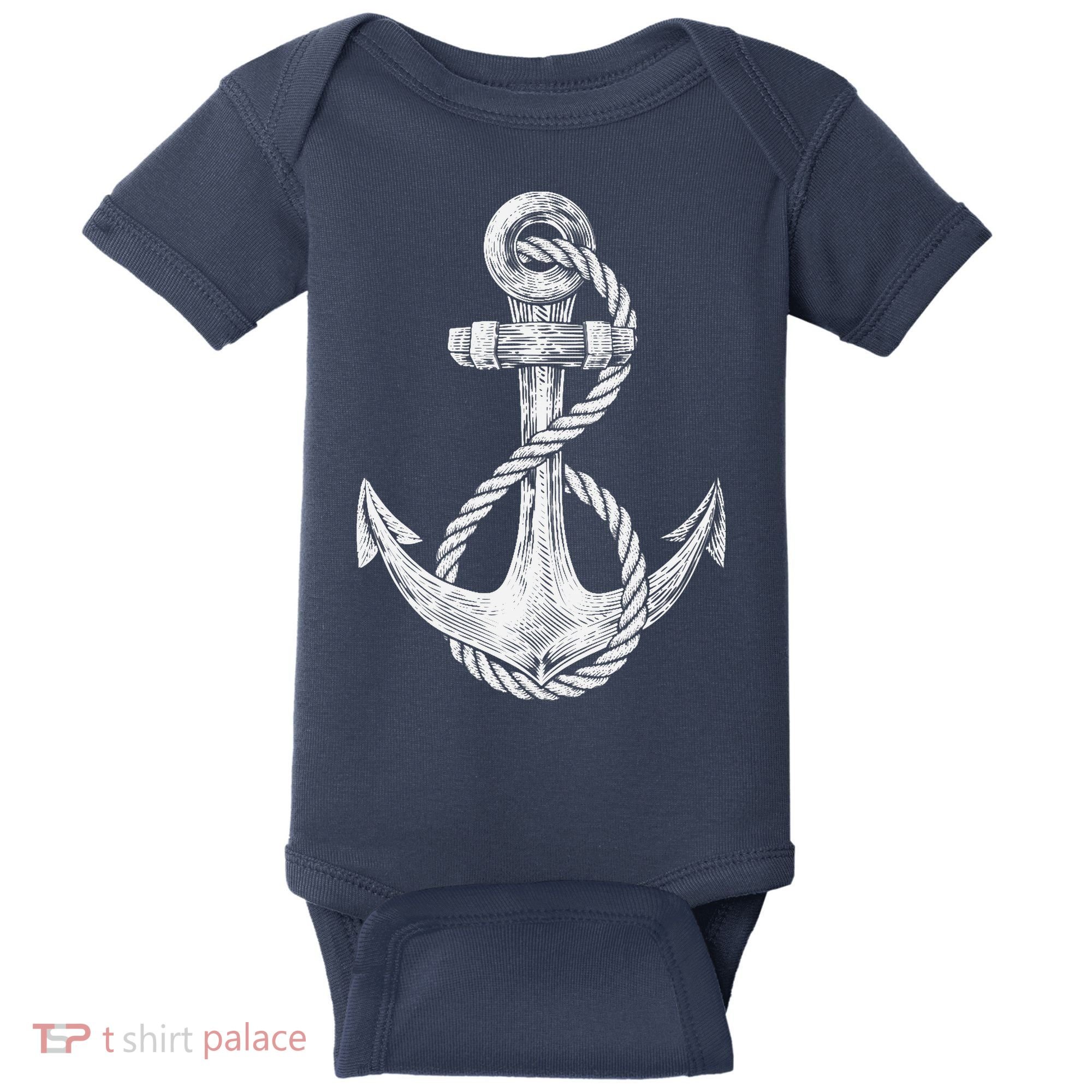 Anchor Rope Nautical Sailing Sail Sea Baby Bodysuit