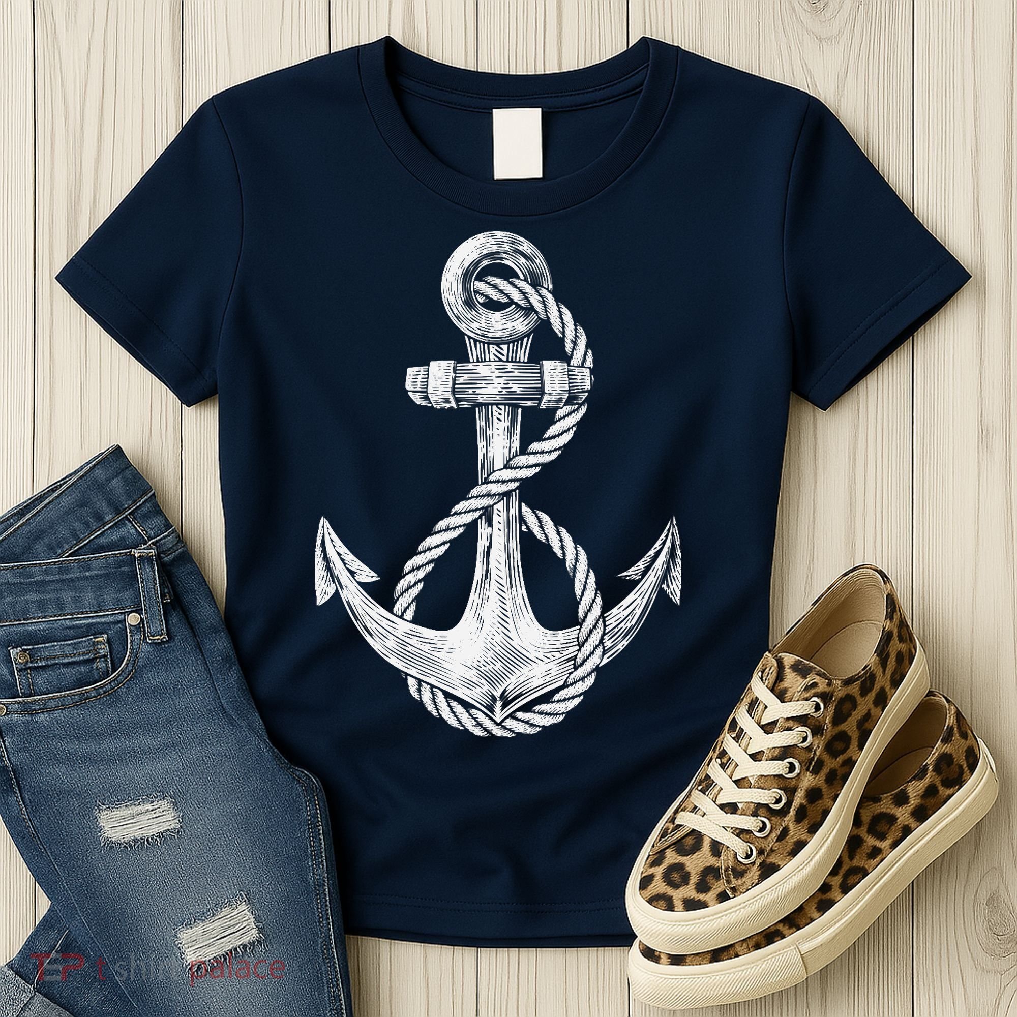Anchor Rope Nautical Sailing Sail Sea Women's T-Shirt