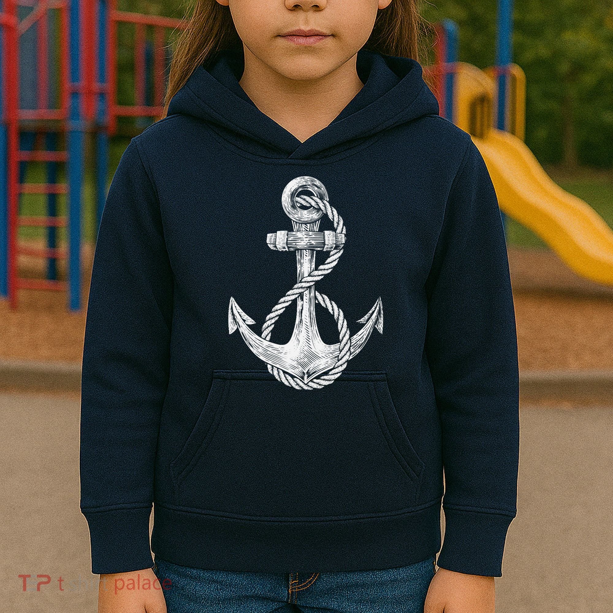 Anchor Rope Nautical Sailing Sail Sea Kids Hoodie