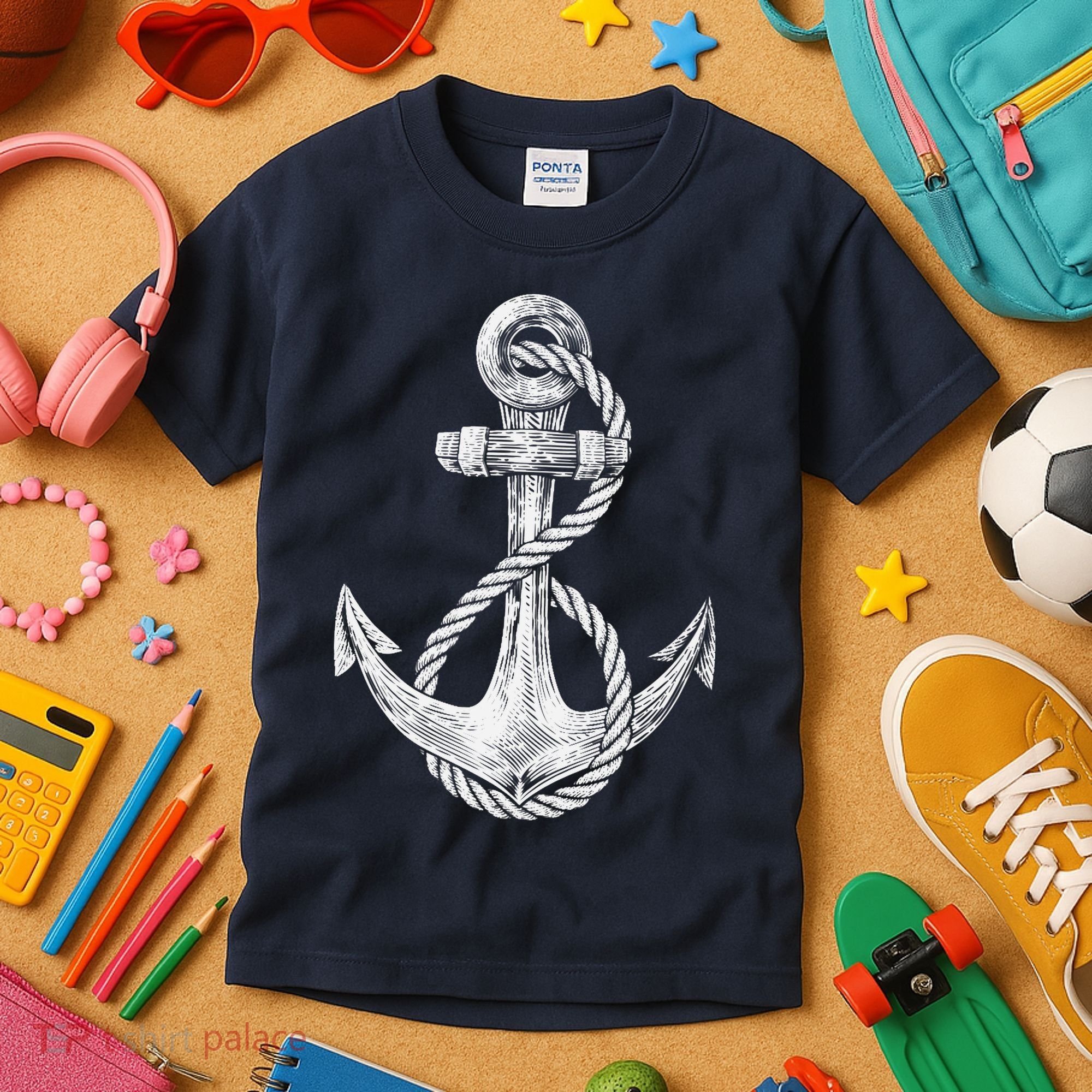 Anchor Rope Nautical Sailing Sail Sea Kids T-Shirt