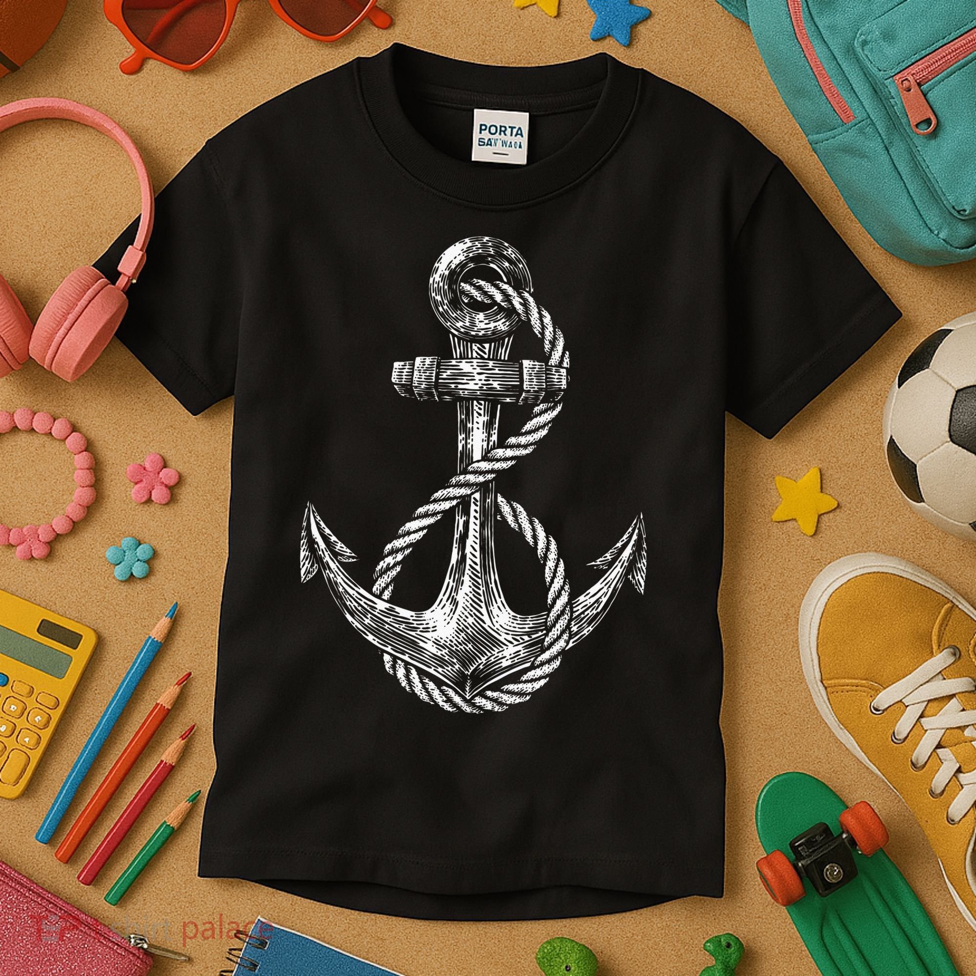 Anchor Rope Nautical Sailing Sail Sea Kids T-Shirt