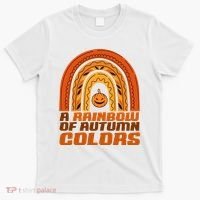A Rainbow Of Autumn Colors Halloween Pumpkin T-Shirt thumb 0
