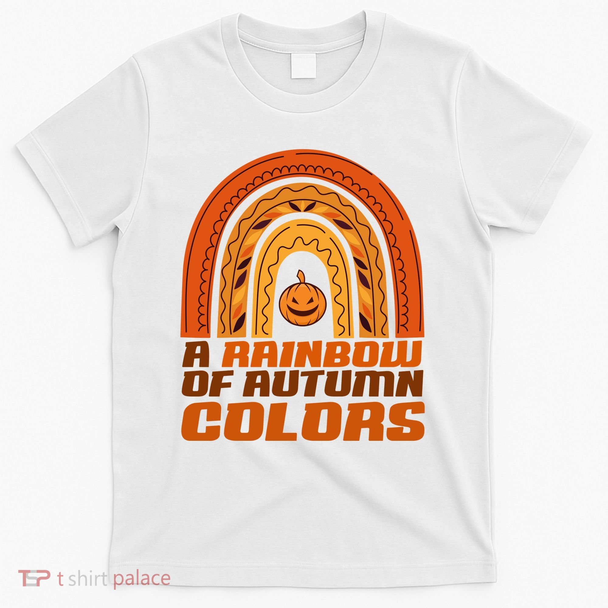 A Rainbow Of Autumn Colors Halloween Pumpkin T-Shirt